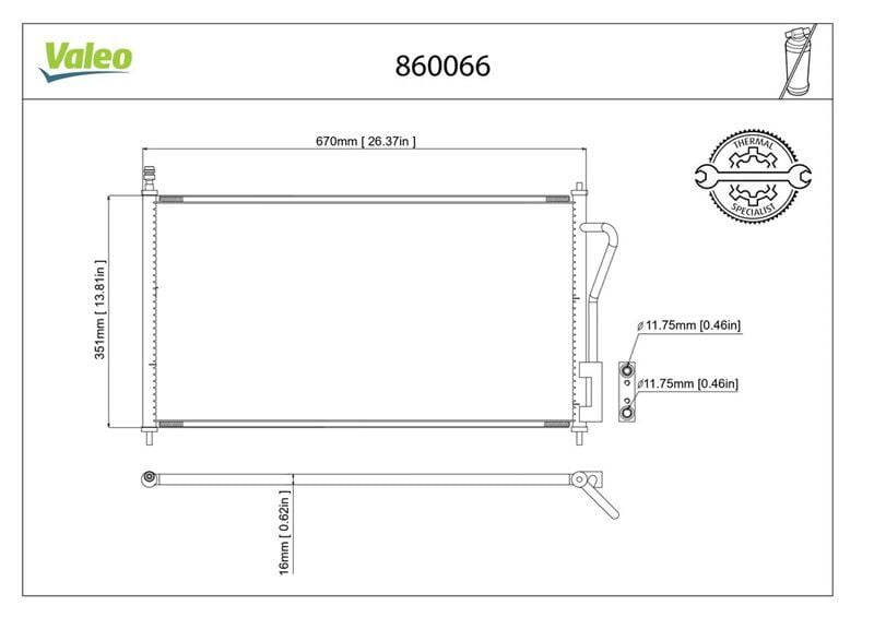 VALEO 860066 KLIMA RADYATORU FOCUS I 1.4 16V 1.8TDCI 1.6 ZETEC S 16V 98>04 - Görsel 1