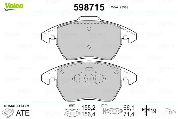 VALEO 9001095 ÖN BALATA P307 10/03 > 207 1.6 07 > 308 07 > 3008 09 > C4 04 > FTE KIRMIZI KUTU - Görsel 1