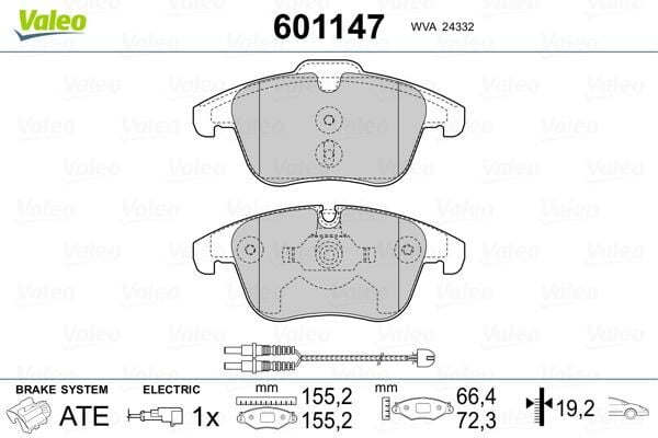 VALEO 9001096 ÖN FREN BALATASI FİŞLİ P407 04>10 2.0 HDI P508 10>18 C5 1.6 1.8 2.0 1.6 HDI-2.0 HDI 08>16 - Görsel 1