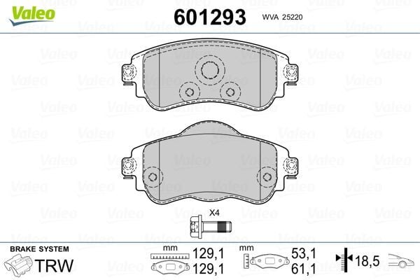 VALEO 9001175 ÖN FREN BALATASI CITROEN C4 B7 1.4 VTI 09 > C4 1.6 HDI 11/2009 > DS4 1.6 HDI 1. 4.2011 > FTE KIRMIZI KUTU - Görsel 1
