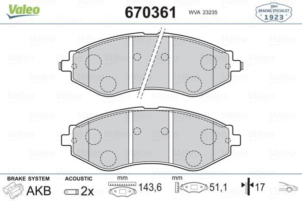 VALEO 9001179 ÖN FREN BALATASI LACETTI 1.4-1.6-1.8 2.0D 04> NUBIRA 1.4-1.6-1.8 2.0D 04> - Görsel 1