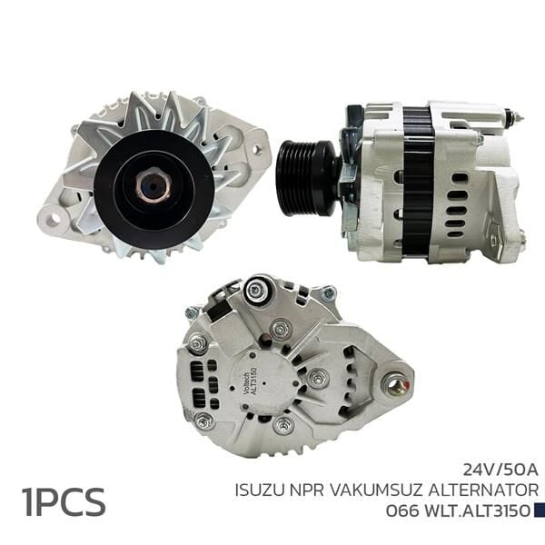 VOLTECH 066WLT.ALT3150 ALTERNATÖR SARJ DİNAMOSU 24V 50A ISUZU NPR VAKUMSUZ - Görsel 1