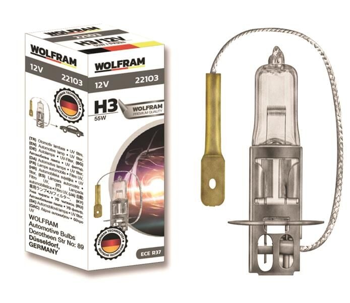 WOLFRAM 22103 AMPUL 12V H3 55 PK22s STANDART IŞIK 64151 - Görsel 1