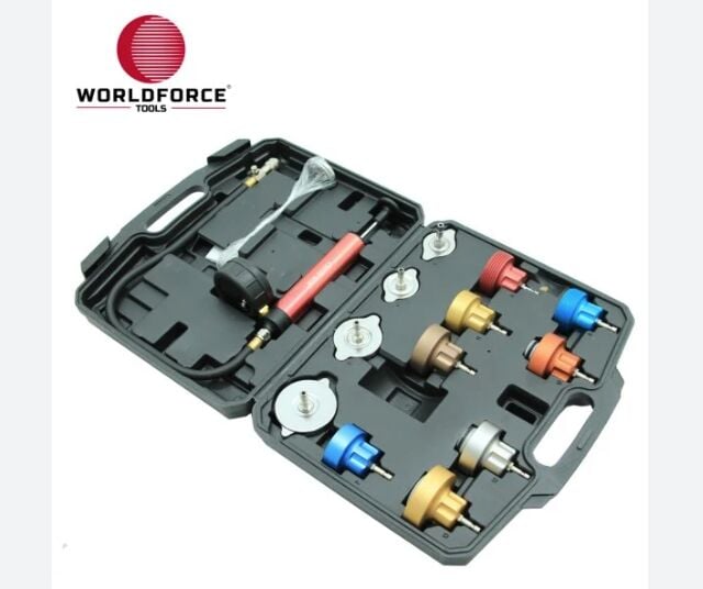 WORLDFORCE 11002 RADYATÖR TEST KİTİ 14 PARÇA 0-2.5BAR - Görsel 1