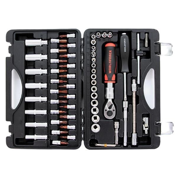 WORLDFORCE 11504 LOKMA TAKIMI 60 PARÇA S-ULTRA 1/4 UZATMALI CIRCIR GARAJ EKİPMANLARI HIRDAVAT - Görsel 1