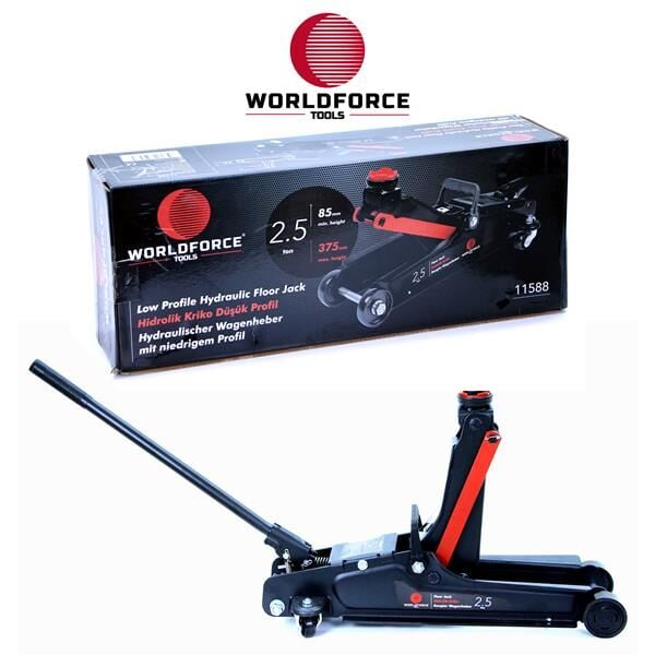 WORLDFORCE 11588 HİDROLİK KRİKO 2.5 TON DÜŞÜK PROFİL UZUN ŞASE GARAJ EKİPMANLARI HIRDAVAT - Görsel 1
