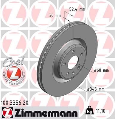 ZIMMERMANN 100.3356.20 ÖN FREN AYNASI A4-A5 1.8 TFSI-2.0 TDI-2.7 TDI-3.0 TFSI-3.2 FSI 07 > A6 2.0 TDI-2.8 FSI-3.0 TDI 10 > 986479747-DF6149S - Görsel 1