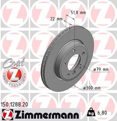 ZIMMERMANN 150.1288.20 FREN DISKI ON BMW E46 E36 E85 - Görsel 1