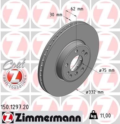 ZIMMERMANN 150.1297.20 FREN DISKI ON BMW E83 E53 - Görsel 1