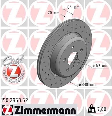ZIMMERMANN 150.2953.52 FREN DISKI ARKA SAG BMW G20 G21 G28 G22 G23 G26 G30 G31 G32 G11 G12 G08 G01 G02 G05 G29 DELIKLI - Görsel 1