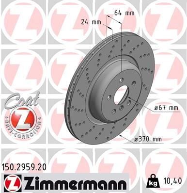 ZIMMERMANN 150.2959.20 FREN DISKI ARKA SOL BMW G30 G31 G32 G11 G12 DELIKLI M Performance - Görsel 1