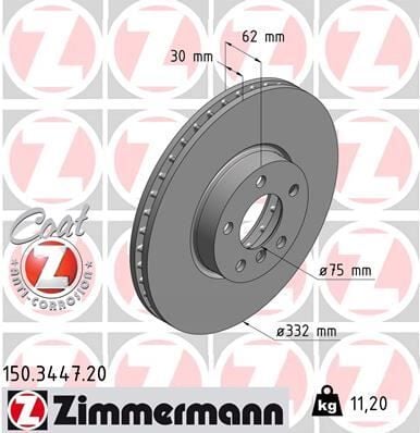 ZIMMERMANN 150.3447.20 FREN DISKI ON BMW E70 F15 E71 F16 - Görsel 1