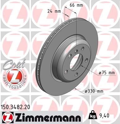 ZIMMERMANN 150.3482.20 FREN DISKI ON BMW F10 F11 F18 - Görsel 1