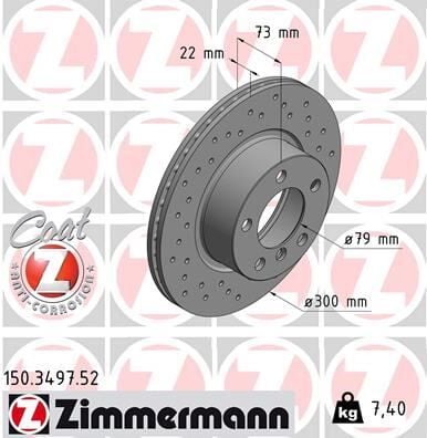 ZIMMERMANN 150.3497.52 FREN DISKI ON BMW F20 F21 F30 F31 F34 F32 F33 F36 DELIKLI - Görsel 1