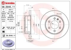 BREMBO 08D04511 FREN DİSKİ E SPRINTER 3.5-t Platform/Chassis B907. B910 02/18-> / E SPRINTER 3.5-t Tourer Bus B90 7 02/18-> / E SPRINTER 3.5-t Van B907. B910 02/18-> / E SPRINTER 3-t Platform/Chassis B910. B907