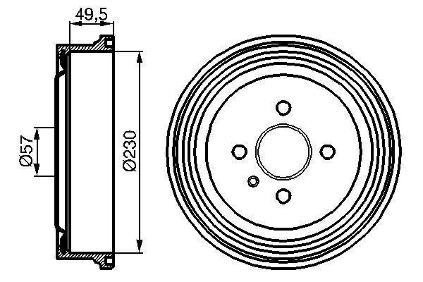 BOSCH 0986477100 ARKA KAMPANA ASTRA G 98>09 COMBO C 01>11 ASTRA F SW 91>98 230x265x57x69x4DL 93189219