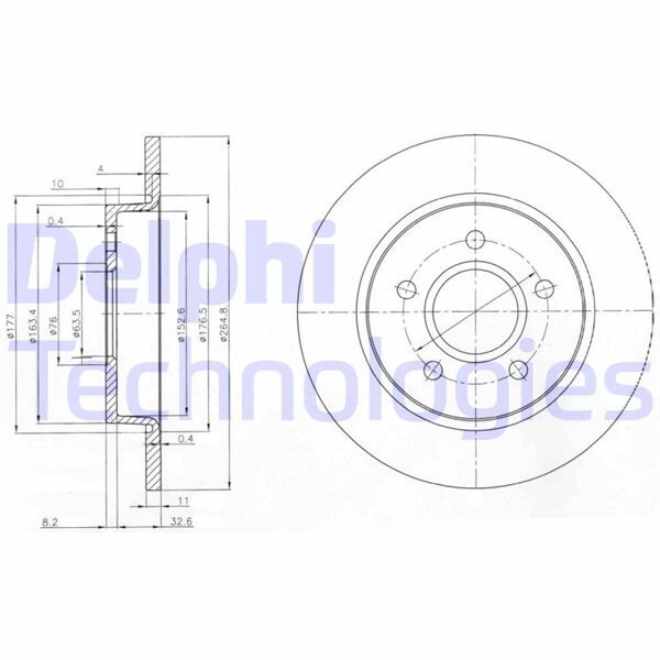 DELPHI BG3896 ARKA FREN DISK AYNASI FOCUS II 04> C MAX 07> 1.6TI 16V 1.6TDCI 1.8 MAZDA III 03> OLCU 265 11 5 BIJ ON