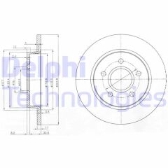 DELPHI BG3896 ARKA FREN DISK AYNASI FOCUS II 04> C MAX 07> 1.6TI 16V 1.6TDCI 1.8 MAZDA III 03> OLCU 265 11 5 BIJ ON