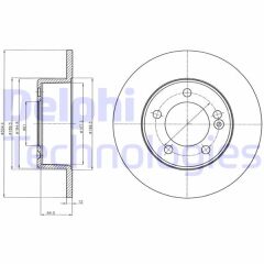 DELPHI BG4321 ARKA FREN AYNASI RENAULT MASTER III 10> OPEL MOVANO B 13> 2.3dCi 305x12x71.5 5 DELİK TEK TEKER