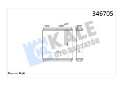 KALE 346705 KALORİFER RADYATÖRÜ OPEL MERIVA 1.4-1.6-1.3CDTI-1.7DTI-1.7CDTI 03-10