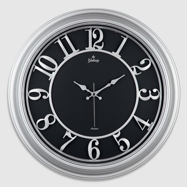 SAAT 1963-G DUVAR SAATİ GRİ ÇERÇEVE İÇİ SİYAH 46CM KABARTMA RAKAMLI SELEFON KORUMALI AMERİKAN BRİSTOL KADRAN METAL AKREP/YELKOVAN/SANİYE AKAR SANİYELİ MEKANİZMA AKRİLİK BOYA ABS HAMMADDE MİNERAL CAM