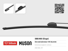 SILBAK SBE480 SİLECEK SÜPÜRGESİ MUZ TİPİ 480mm ÜNİVERSAL KANCALI ERGONOMİK
