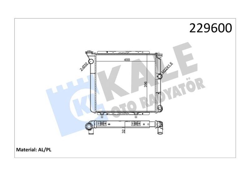 KALE 0503112AL MOTOR SU RADYATÖRÜ R9 R11 2 SIRA AL PL SİSTEM BORULU