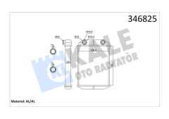 KALE 346825 KALORİFER RADYATÖRÜ DACIA DOKKER 12> LODGY 12> 1.2 TCE 1.3 TCE 1.5dCi 1.6