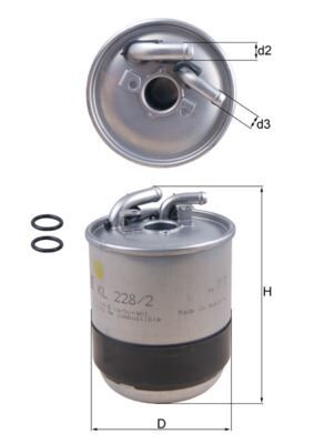 MAHLE KL228.2D YAKIT FILTRESI MERCEDES OM642 W204 C219 W164 W463 W639 B906
