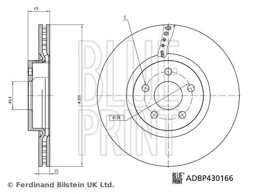 BLUEPRINT ADBP430166 FREN DİSKİ ÖNCONNECT 14> DIŞ ÇAP: 320 MM