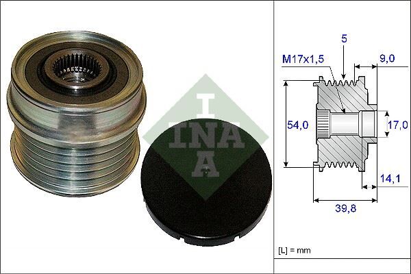 INA 535017110 ALTERNATÖR KASNAĞI RULMANLI BRAVO-DOBLO-LINEA-PUNTO-500-500C-L-X-COMBO-GIULIETTA-MITO 1.4