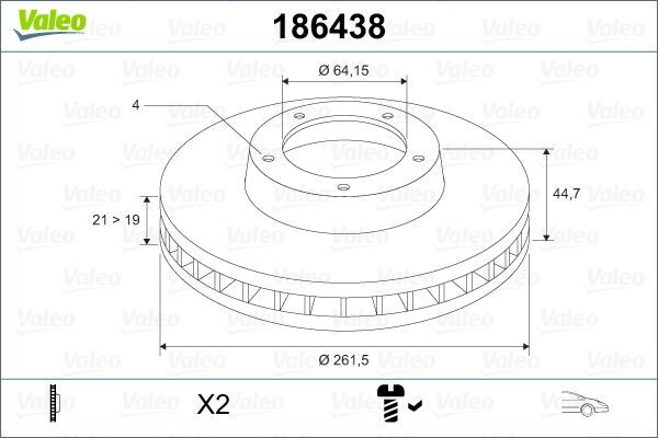VALEO 186438 ÖN FREN DİSKİ HAVA KANALLI HONDA CIVIC 1.4L 1.6L B16A2 D14A D16Y4 MA MB EJ EK EL kasa 96-00 / 1. 6L D16V1 D16W7 VTEC VTI EP ES EU kasa 01-05 / CITY 1.4L L13Z1 GM1 Kasa 08-> / JAZZ 1.4L L13Z GE