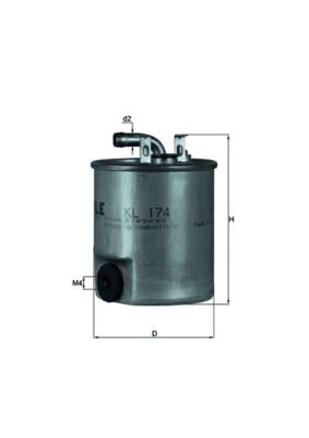 MAHLE KL174 YAKIT FILTRESI MERCEDES OM611 OM668 W168 W414 W638 B901>B904