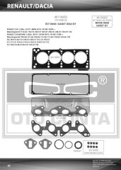 OTOCONTA 40116003 ÜST TAKIM CONTASI R19-CLIO 1.4 ENJ. KEÇELİ SUBAP LASTİKLİ SKC STD