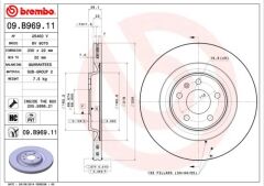 BREMBO 09B96911 ARKA FREN AYNASI TOUAREG 3.0TDI 17> A4-A5 1.8 TFSI-2.0 TDI 08> A6 2.0 TFSI-2.8 FSI 11> 330x22x5xHVLI 986479750-986479C86-DF6175S