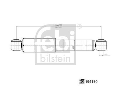 FEBI 194150 AMORTISOR ARKA GAZLI MERCEDES VITO W639 03>
