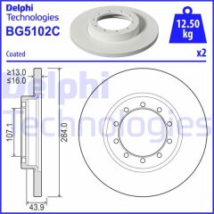 DELPHI BG5102C FREN DİSKİ ARKA FORD TRANSİT 06> 3.2 TDCİ ÇİFT TEKER