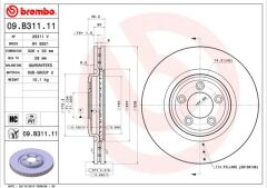 BREMBO 09B31111 FREN DISKI ON JAGUAR XF I X250 XJ X350 X358 XK II X150