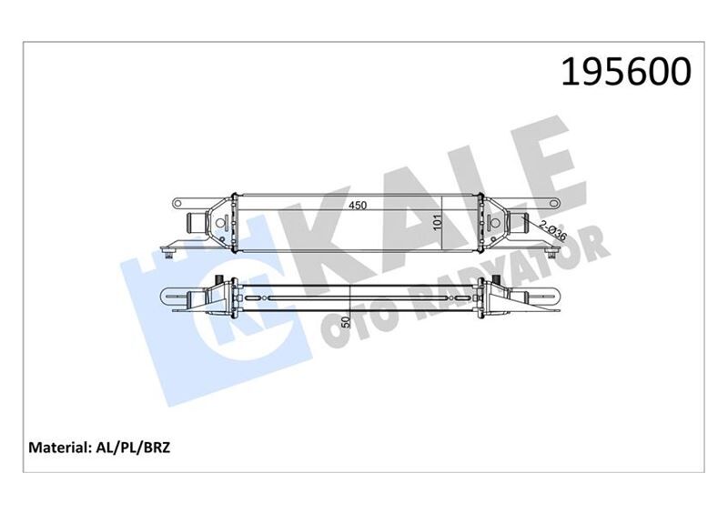 KALE 010CAC040 TURBO RADYATÖRÜ INTERCOOLER LINEA 1.3JTD 450x101x50 AL AL SİSTEM