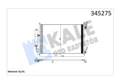 KALE 345275 KLİMA KONDENSERİ NISSAN X-TRAİL DİZEL-BENZİN 07 > 642X388X16 OTO.-MEK. AL/AL