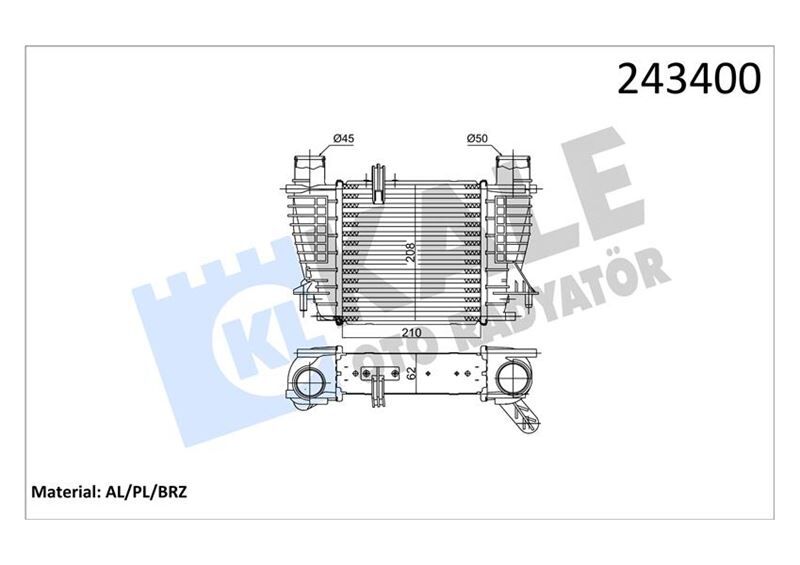 KALE 050CAC020 TURBO RADYATÖRÜ INTERCOOLER CLIO III 1.5 DCI AL PL AL PL SİSTEM