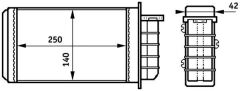 MAHLE AH148000S KALORİFER RADYATÖRÜ BRAVO 95-01 BRAVA 95-01 MAREA 96-02 250x140x42