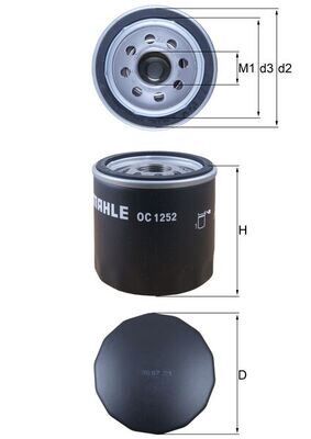 MAHLE OC1252 YAG FILTRESI TRANSIT V348-V347-V363-V362 06>14 2.2-2.4 TDCI BOXER JUMPER III BOXER JUMPER DUCATO 2.2HDI 06>2.2HDI