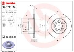 BREMBO 08574311 ARKA FREN AYNASI PASSAT- 96-05 AUDI100 90-94 A6 1.8T-1.9TDI 94-05 SUPERB 02-08 245x10x5DL 986478132-986479B22-DF2651