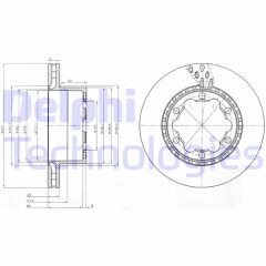 DELPHI BG9015 FREN DISKI ARKA MERCEDES SPRINTER B906 B907 . VW CRAFTER 30-35-50 CIFT TEKER