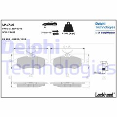 DELPHI LP1716 ÖN FREN BALATASI CITROEN C2 03>12 C3 02>10 KÜÇÜK TİP