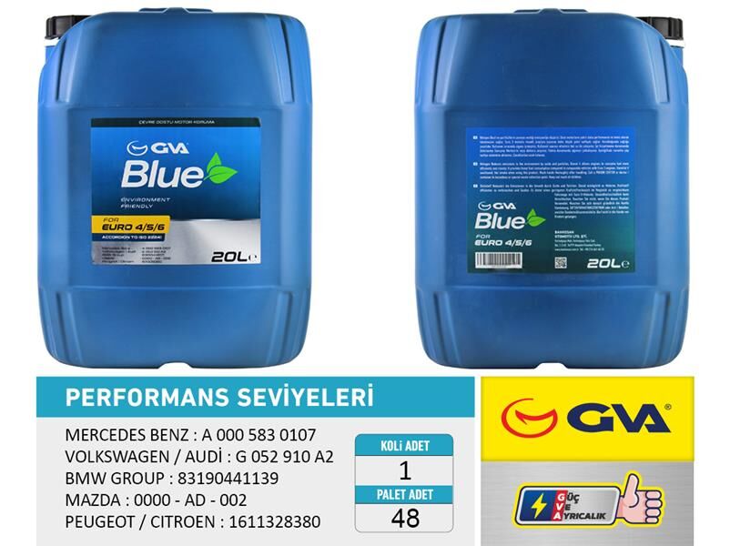 GVA 9931113 GVA BLUE SIVISI 20 LT EURO 4-5 / BİNEK EURO 6