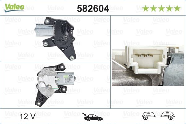 VALEO 582604 SİLECEK MOTORU ARKA DACIA Sandero 06/08>10/12 . Duster 03/10>