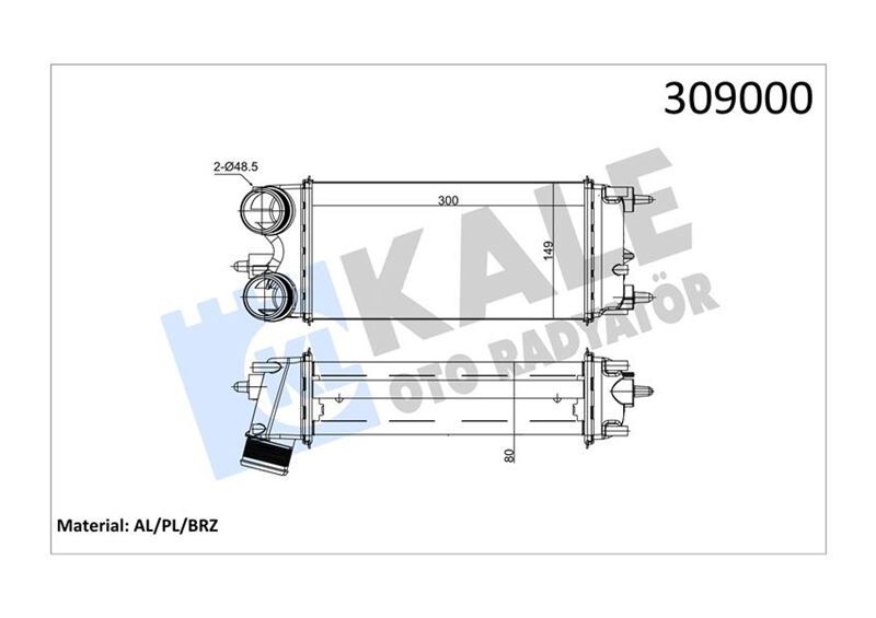KALE 020CAC120 TURBO RADYATÖRÜ FORD FİESTA-COURİER-ECOSPORT-BMAX 13> 1.5-1.6 TDCİ