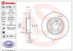 BREMBO 08D75811 FREN DISKI ARKA MERCEDES W177 W247 C118 X118